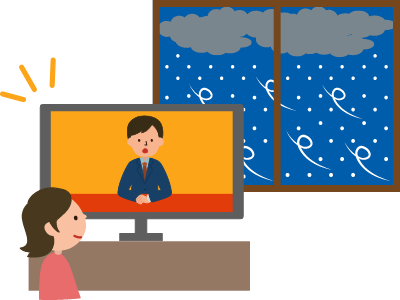 積雪・豪雨時、光テレビなら、テレビ電波への影響が少ない！イメージ